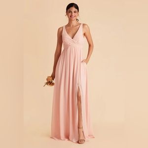 Buddy Grey Laurie Empire Bridesmaid Dress in Blush Pink (Size S)